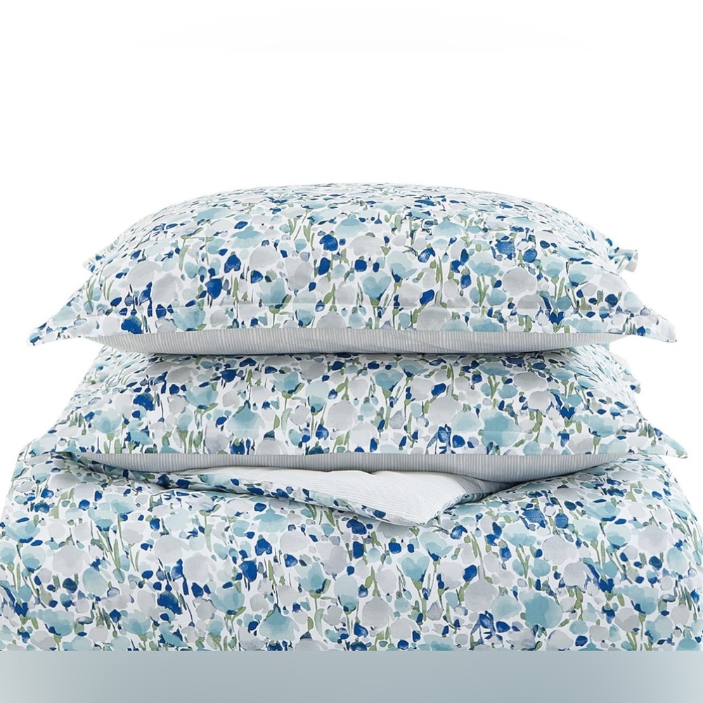 Poppy & Fritz Olivia Cotton Blue Duvet Cover Set Twin - Picture 4 of 11
